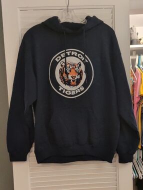 Detroit Tigers Navy Graphic Pullover Hoodie